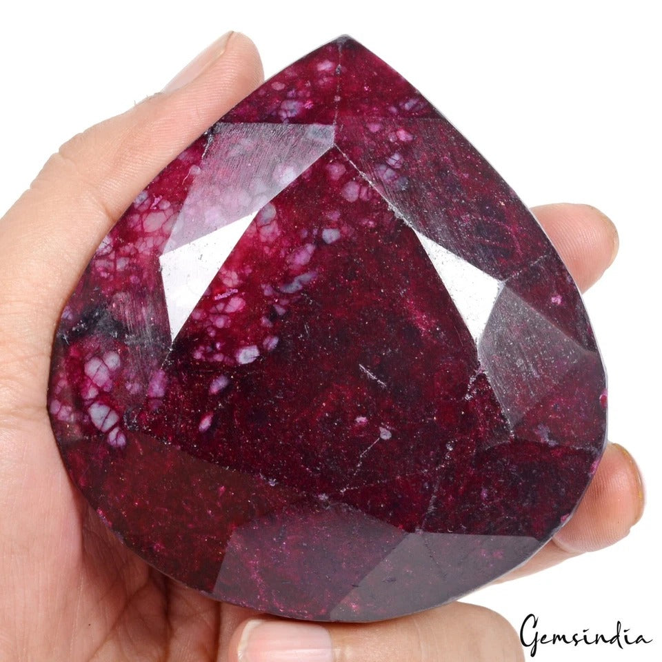 1880 Ct Natural Red Ruby Pear Faceted Cut Huge Museum Size Madagascar Gemstone