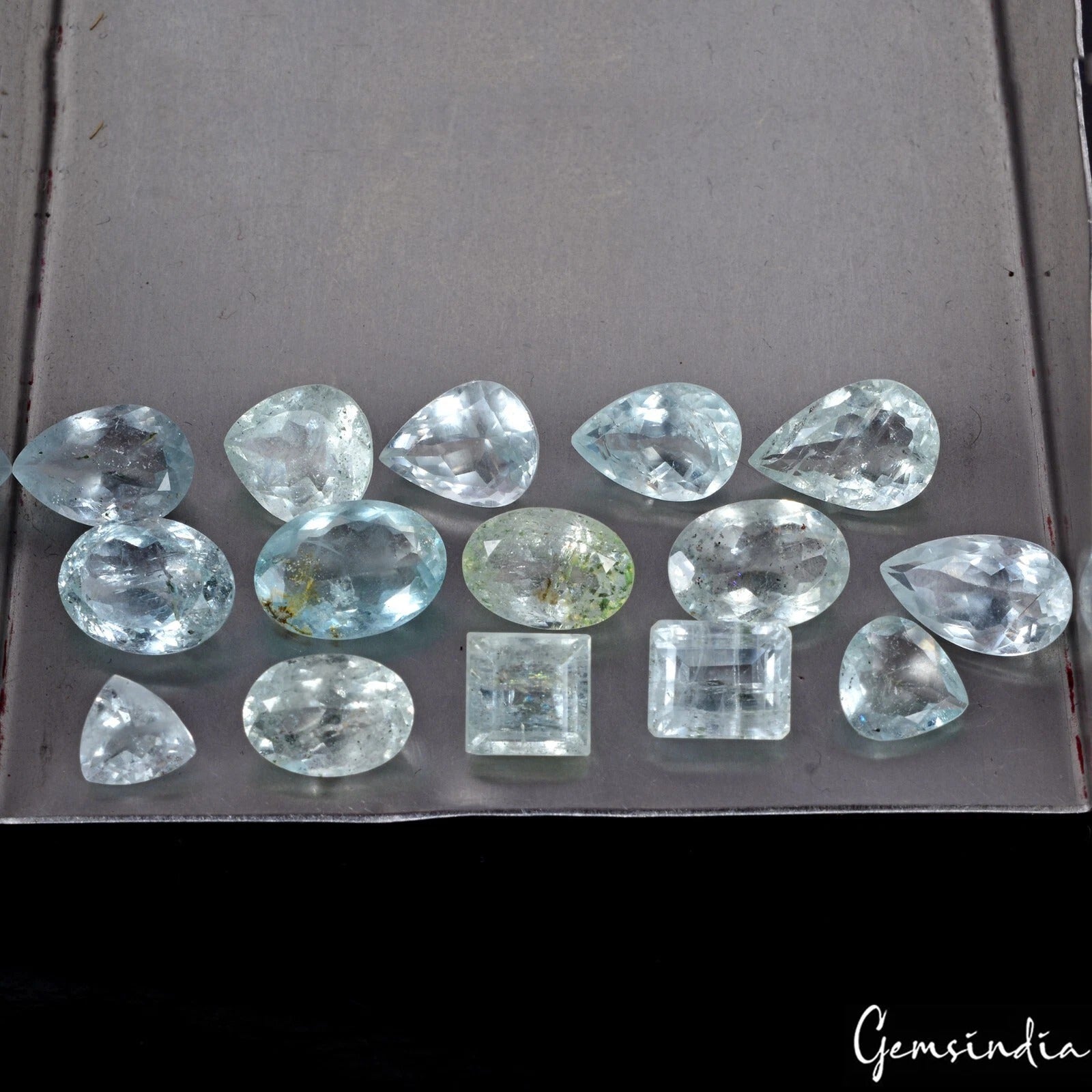 42.60 Cts Natural Blue Aquamarine Mix Cut Loose Unheated 7-13mm Gemstones~15 Pcs