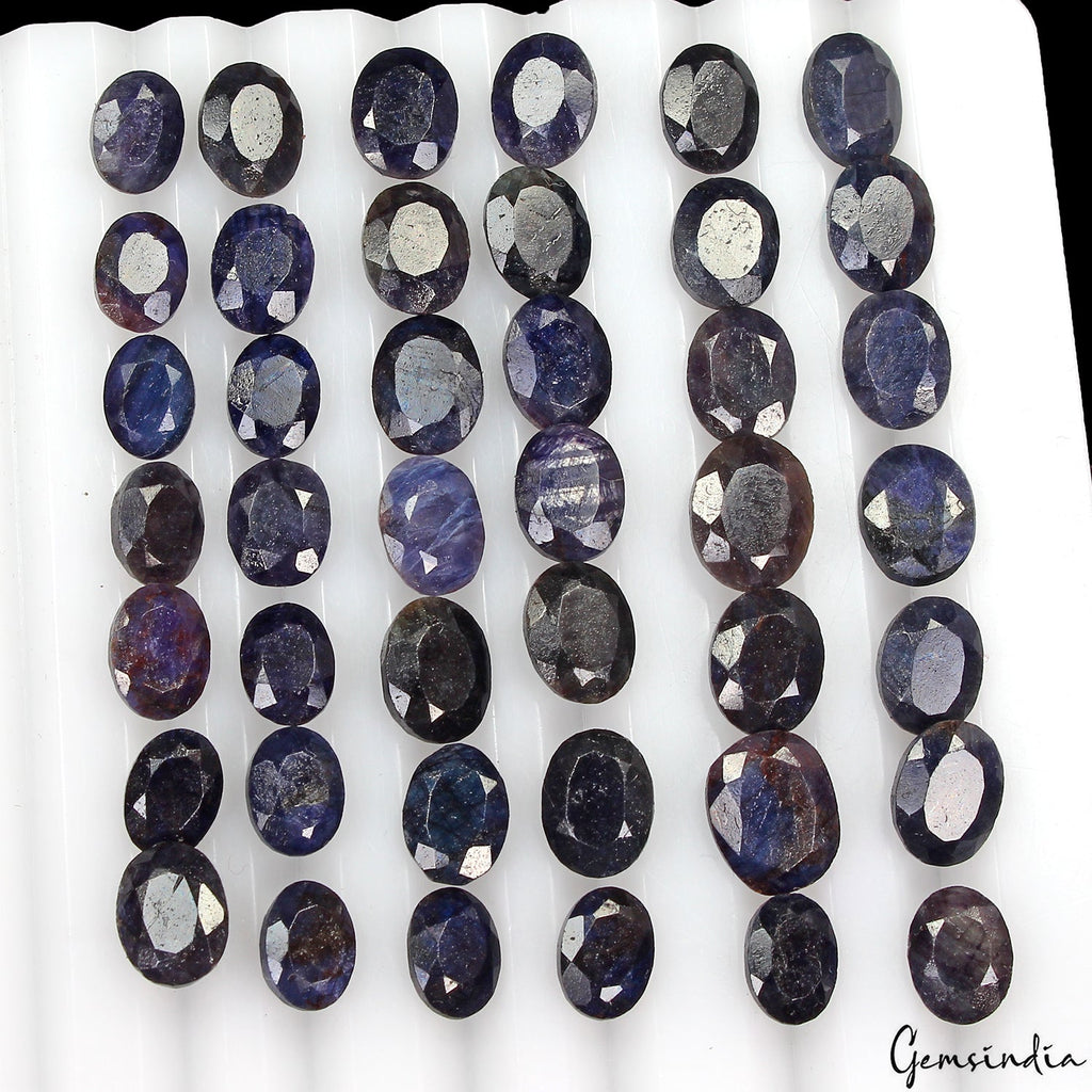 70.30 Ct Natural Blue Sapphire 7-9mm Loose Wholesale Gemstone Jewelry Lot 42 Pcs