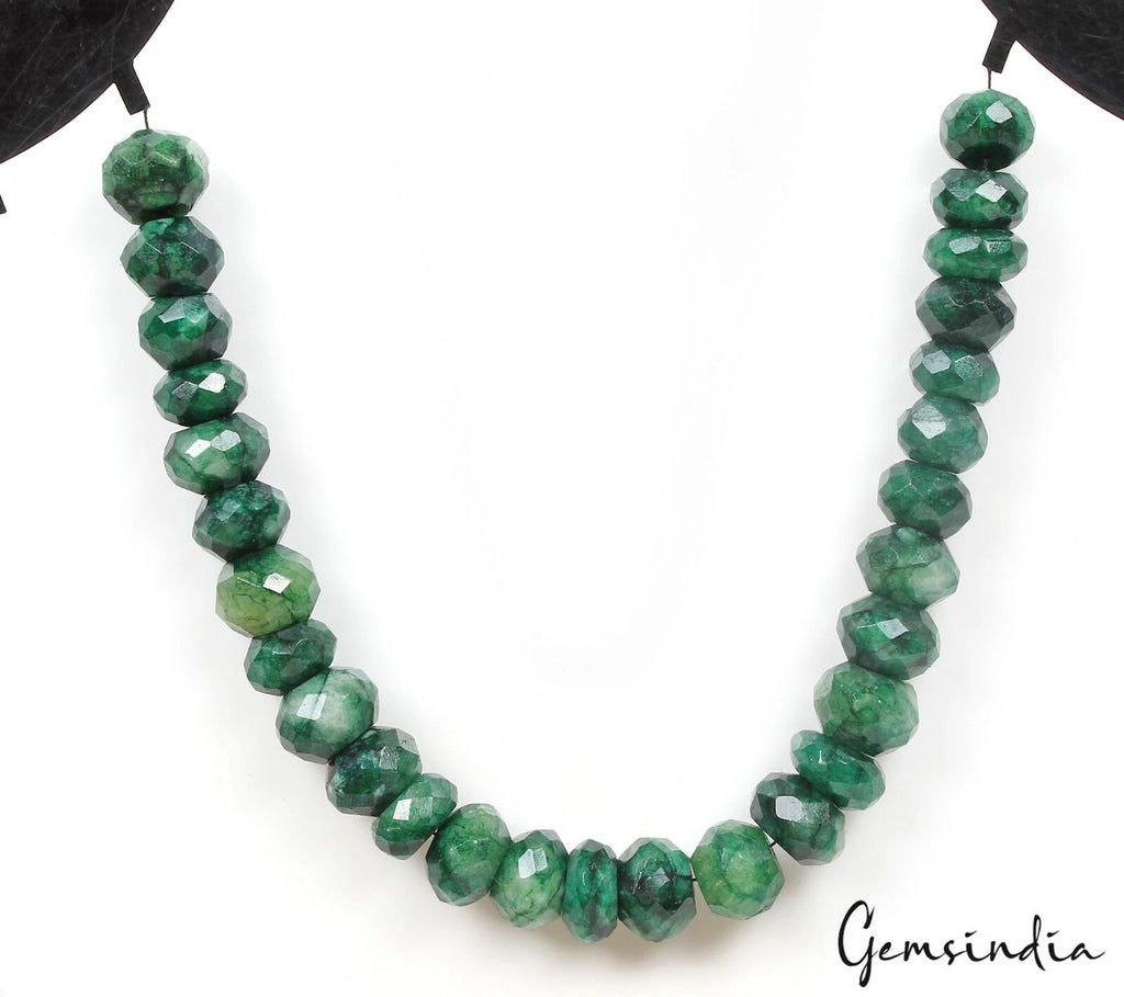 Emerald Beaded Strand, Green — 11mm to 14mm, 287.80 Ct, Brazil