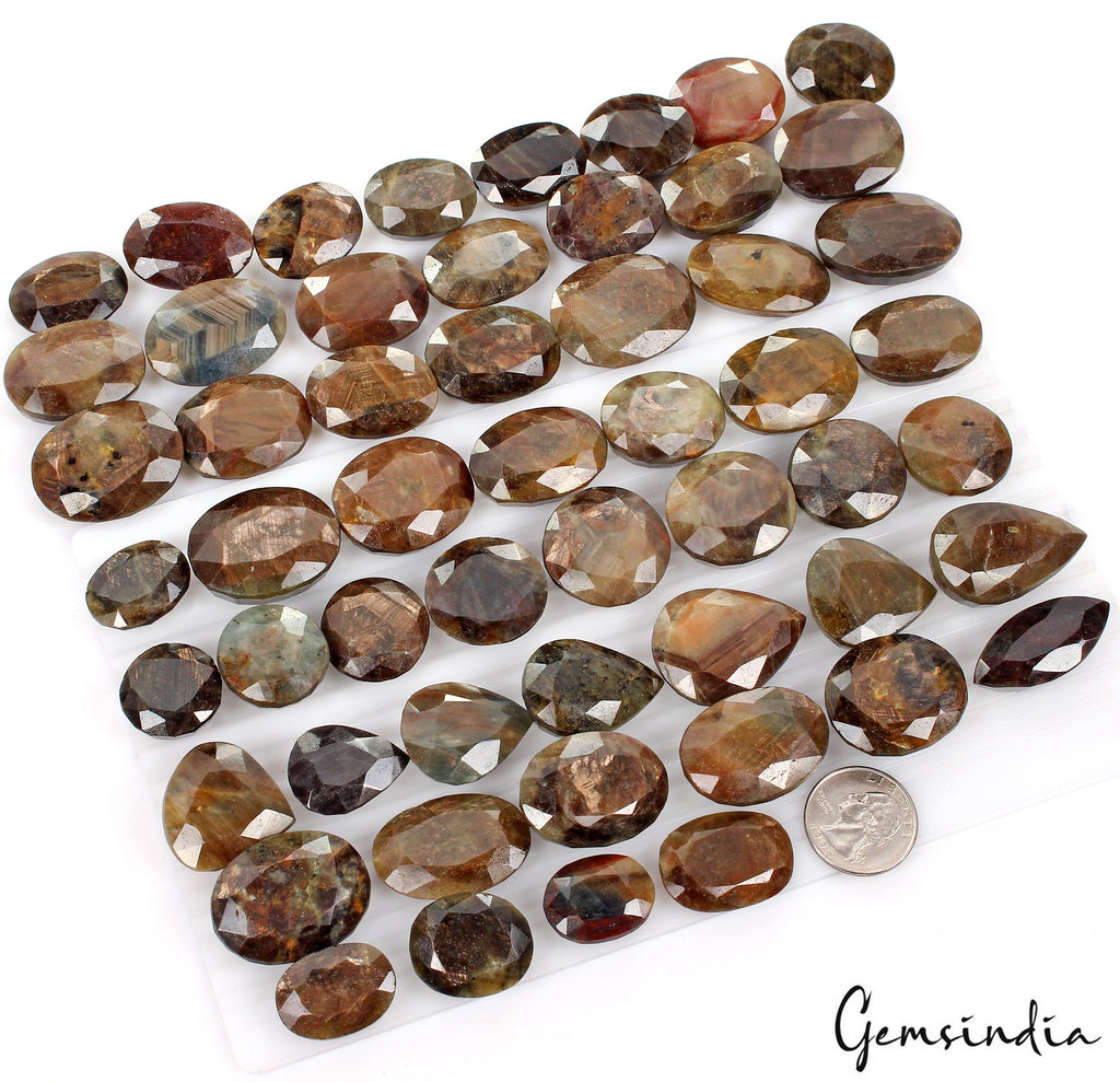 5000 Ct/57 Pc Natural Untreated Brown Sapphire Mix Cut Loose Wholesale Gems Lot