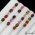 22 Pcs Natural Multi-Color Tourmaline Oval Cut 5x4mm Loose Untreated Gemstones