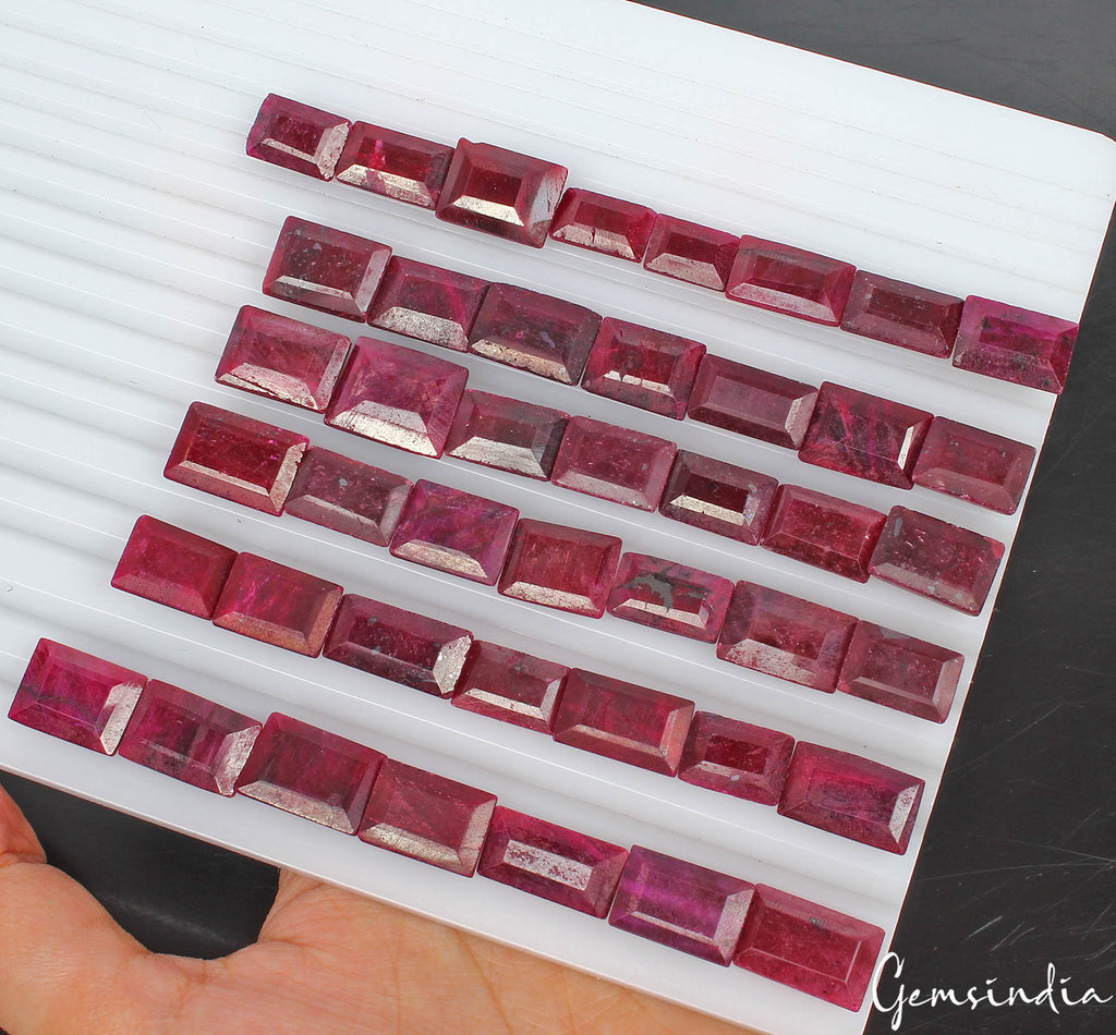 Ruby Lot, Loose Gemstone, Color Enhanced, Red — 43 Pieces, 11mm to 17mm, 500 Ct, Madagascar