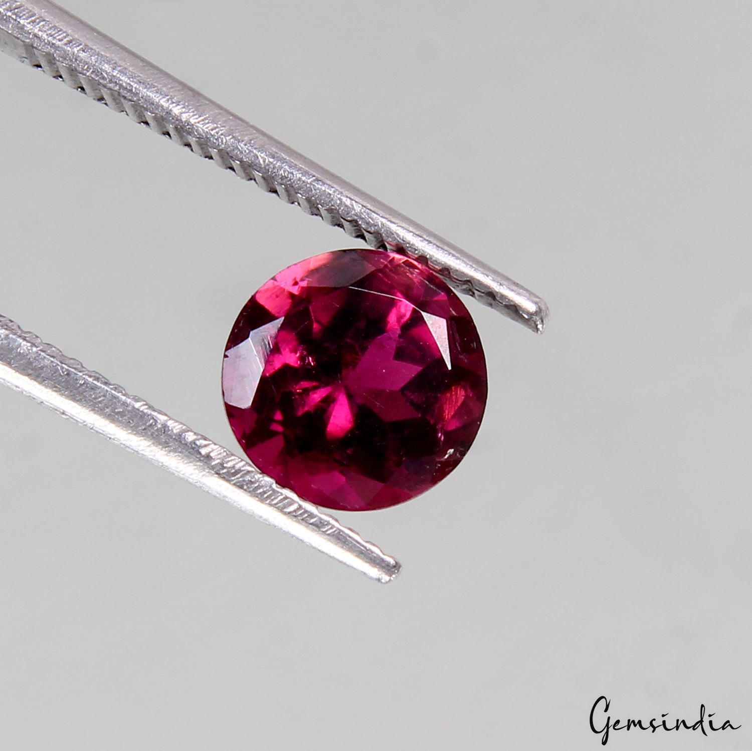 Certified 6mm Round Cut Red Tourmaline (Rubellite) 0.90Ct Genuine Loose Gemstone