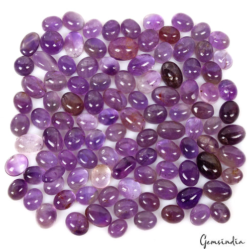 Amethyst Cabochon, Untreated, Purple — 9mm to 15mm, 520 Ct, Madagascar