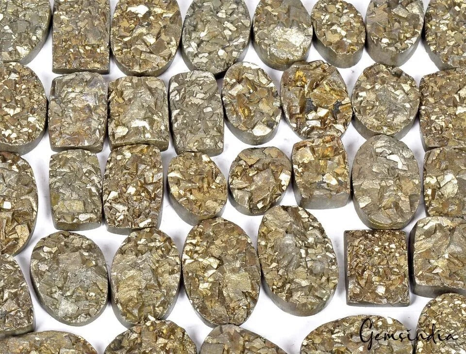 AAA+ Quality 100% Natural Pyrite Druzy Gemstone Wholesale Lot Mix Shape 2250 Cts