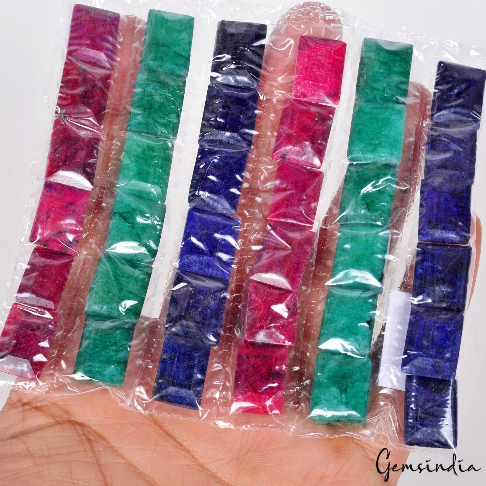 470 Ct/36 Pcs Natural Ruby Emerald Sapphire Baguette Cut Loose Gemstones Lot