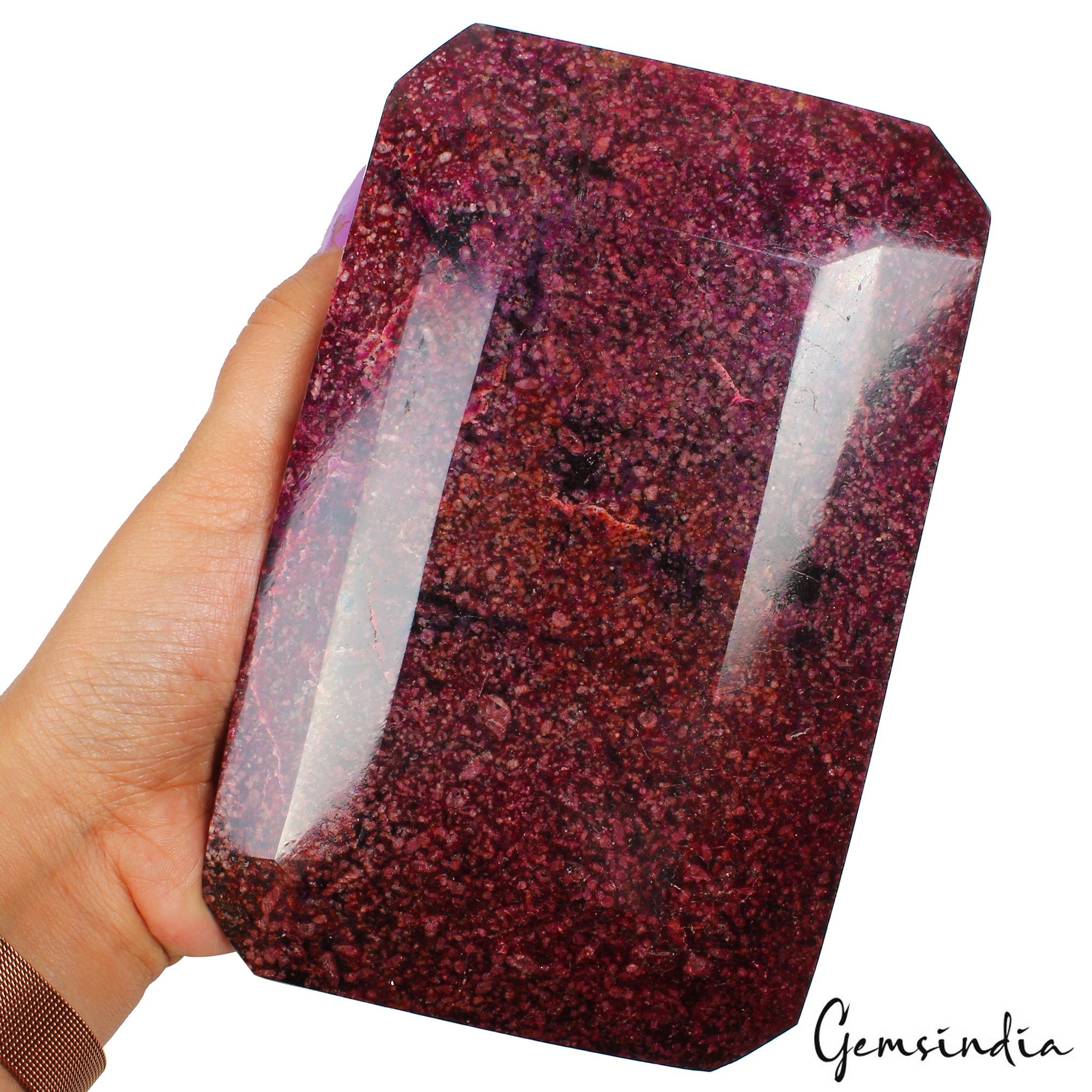 1.8 kilo Natural Huge Red Ruby Octagon Cut Earth Mined For Gallery Stone NM