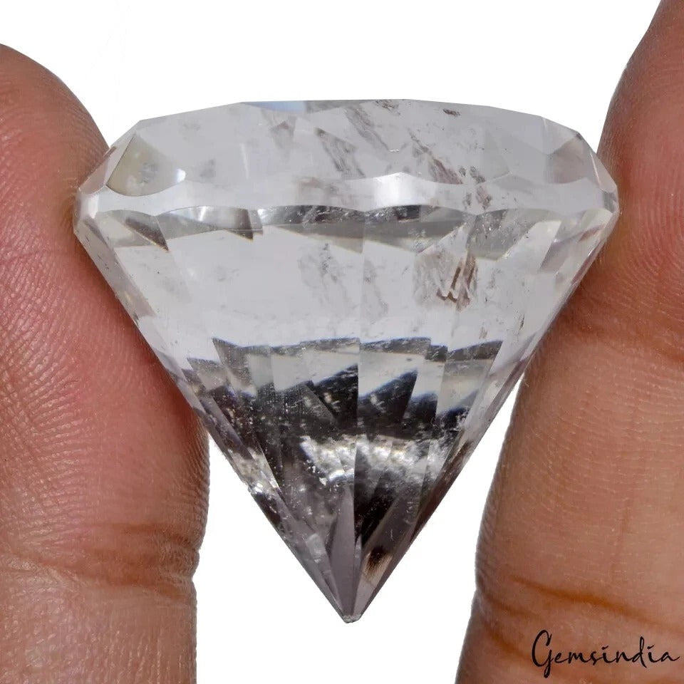 156.60 Cts Natural Diamond Cut White Quartz Crystal Mineral Loose Huge Size Gem