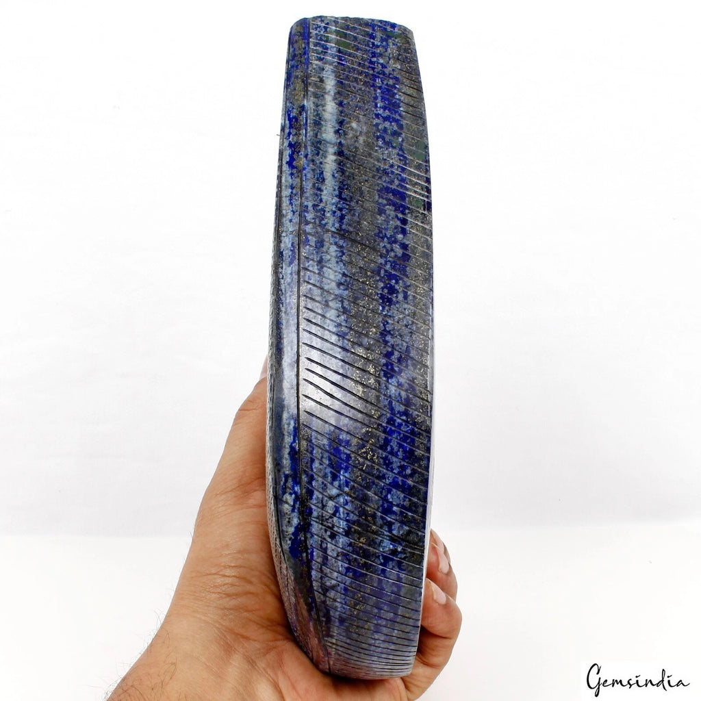 Lapis Lazuli Loose Gemstone, Color Enhanced, Blue — 9 x 6.6 x 2 Inch, 18900 Ct (3.78 Kg), Afghanistan