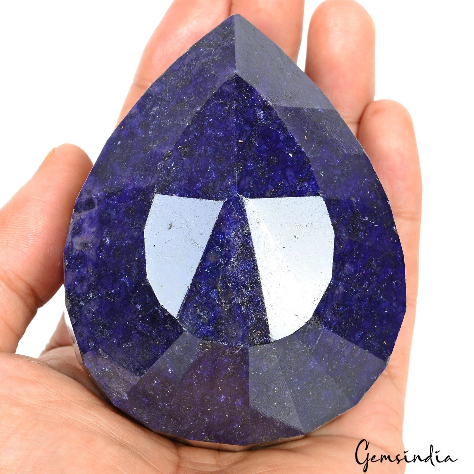 Blue Sapphire Loose Gemstone, Pear Cut, Color Enhanced — 90 x 70 x 44mm, 2300 Ct, Madagascar