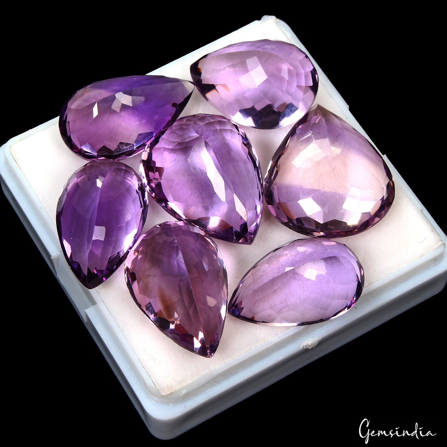 116.80 Ct Natural Untreated Purple Amethyst Mix Faceted Loose Gemstone Lot 7 Pcs