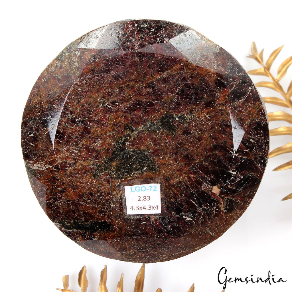 2.8 kilo Almandine Garnet 4.3" Round Cut Rare Large Natural Stone 100% Untreated
