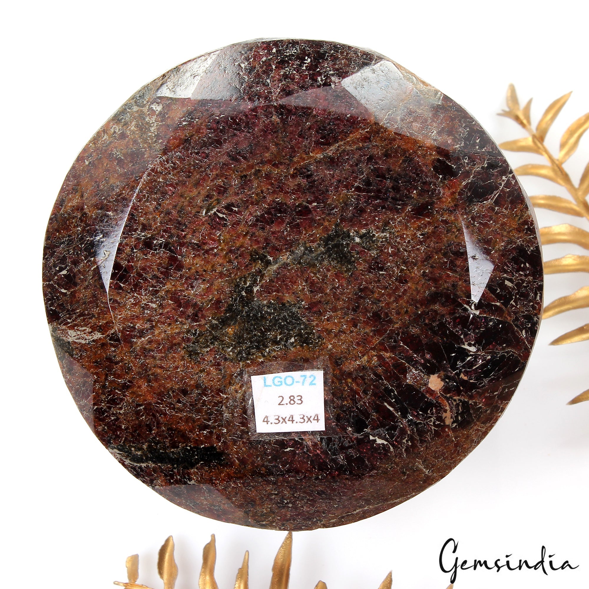 2.8 kilo Almandine Garnet 4.3" Round Cut Rare Large Natural Stone 100% Untreated