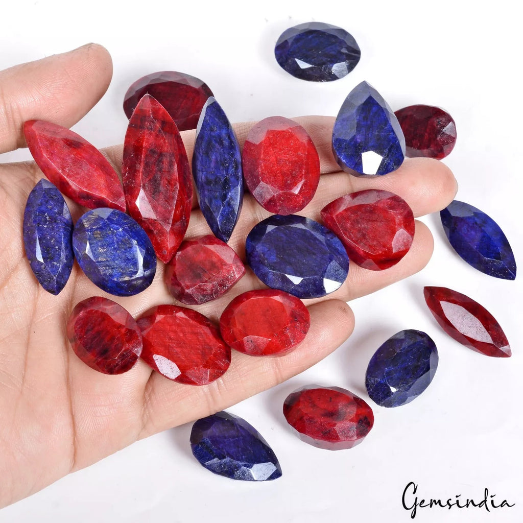 Ruby Lot, Loose Gemstone, Color Enhanced — 21 Pieces, 24mm to 45mm, 1140 Ct