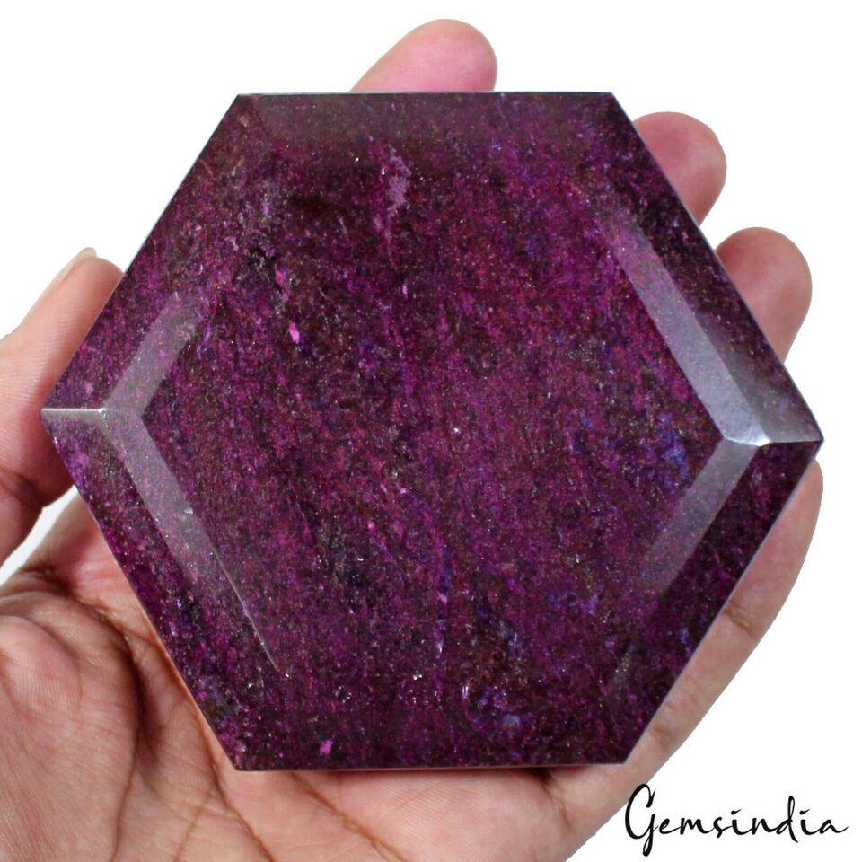 Ruby Loose Gemstone, Color Enhanced, Red — 4X3.6X1.3 Inches, 3300 Ct (0.66 Kg)
