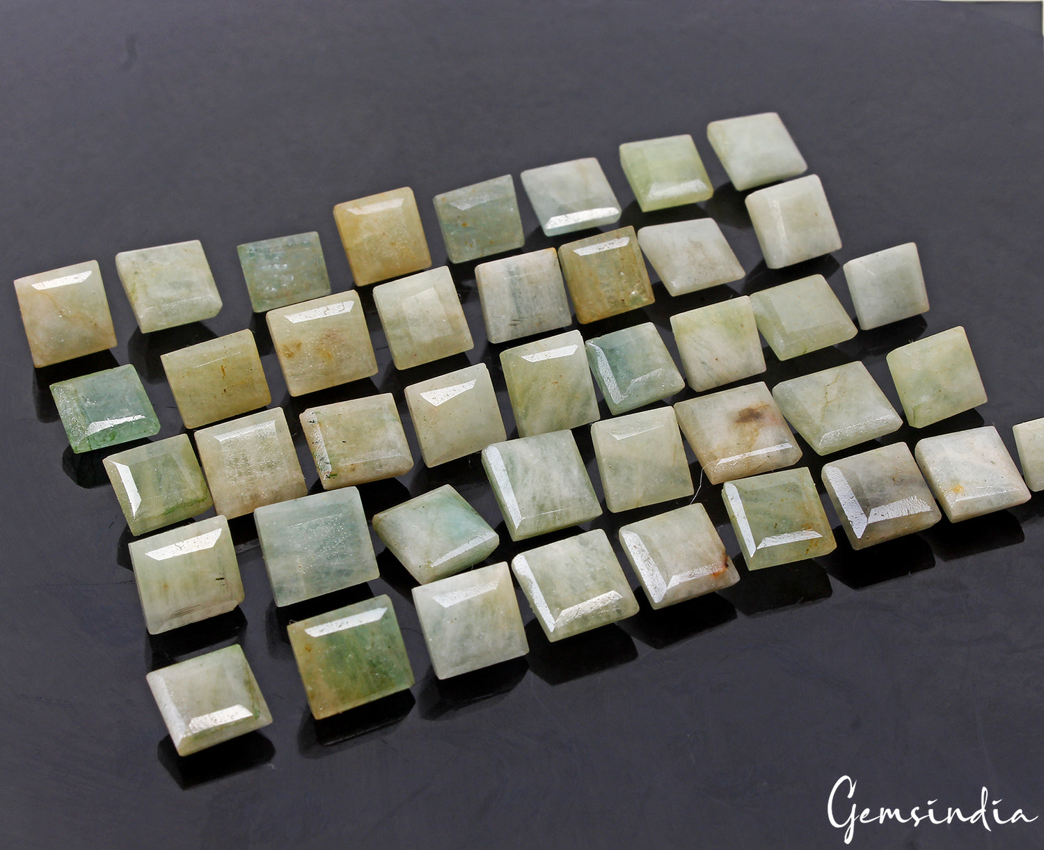 257 Cts/42Pcs Natural Untreated Green Beryl Aquamarine Mix Cut Loose Gems Lot