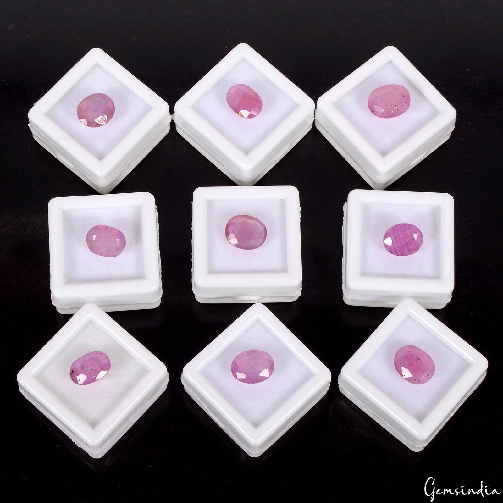 Certified 46.50 Cts/9 Pcs Natural Pink Mozambique Ruby Oval Cut Gems For Jewelry