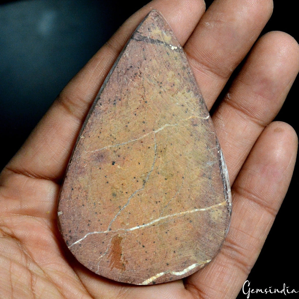 225 Ct Untreated Pear Natural White Buffalo Turquoise Cabochon Huge Gemstone