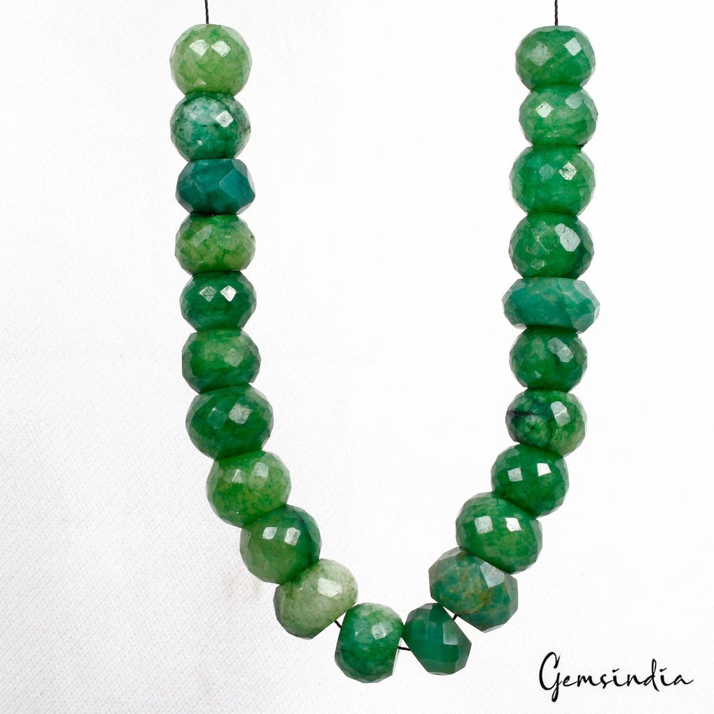 880 Ct Natural Green Emerald Round Cut 10-13mm Loose Drilled jewelry Beads~98 Pc