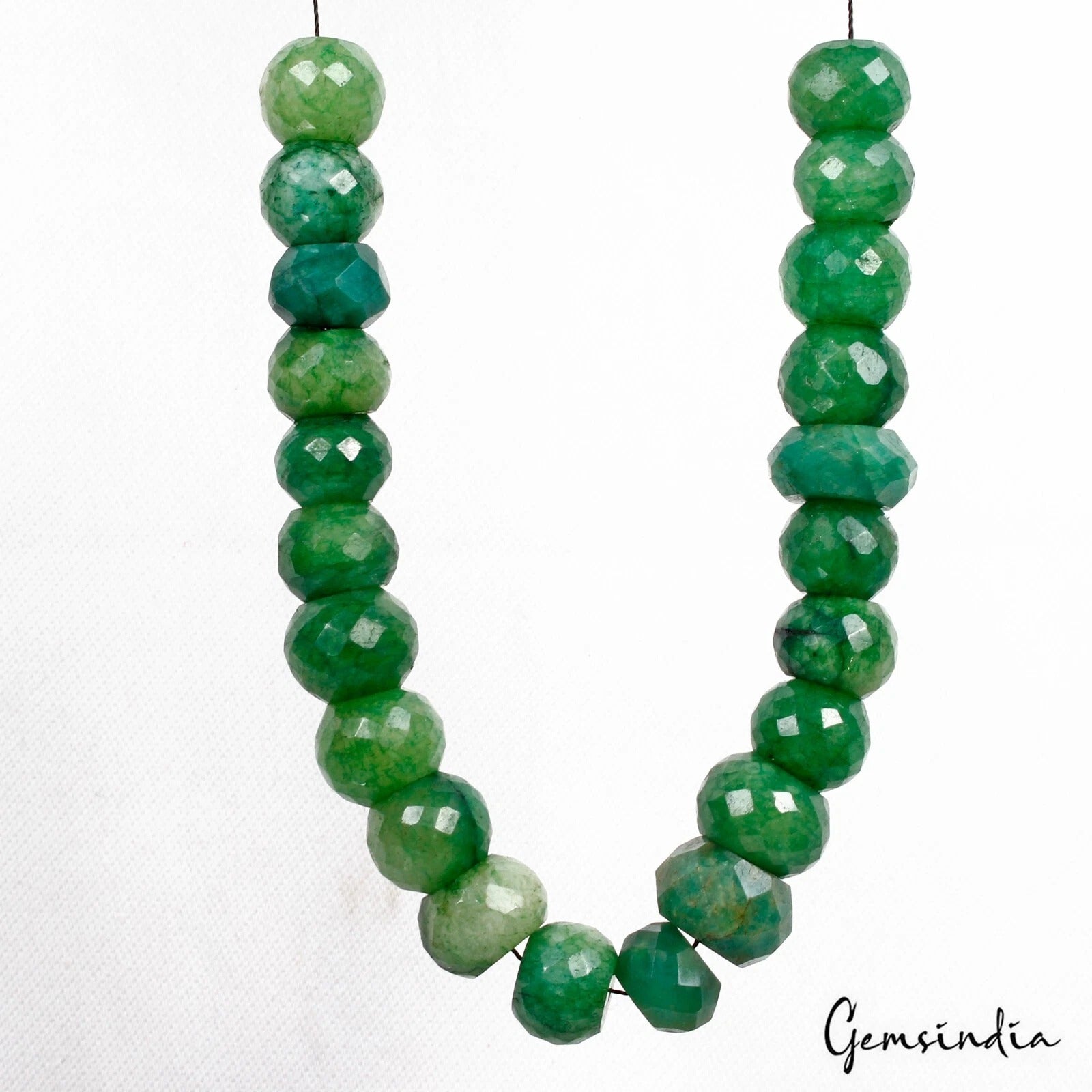 880 Ct Natural Green Emerald Round Cut 10-13mm Loose Drilled jewelry Beads~98 Pc