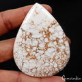 226 Ct White Buffalo Turquoise Pear Cabochon Large Gemstone 75mm From Nevada USA