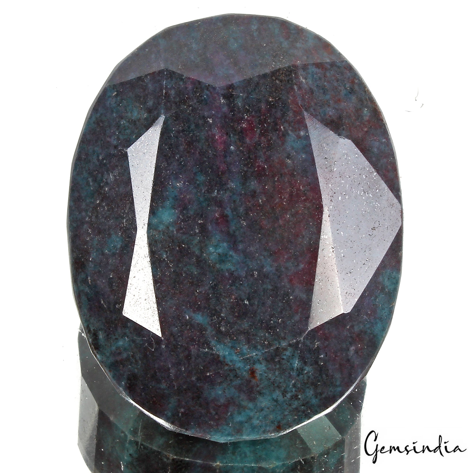 Huge 2440Ct Natural Untreated Bi-Color Ruby Kyanite Oval Faceted Museum Size Gem