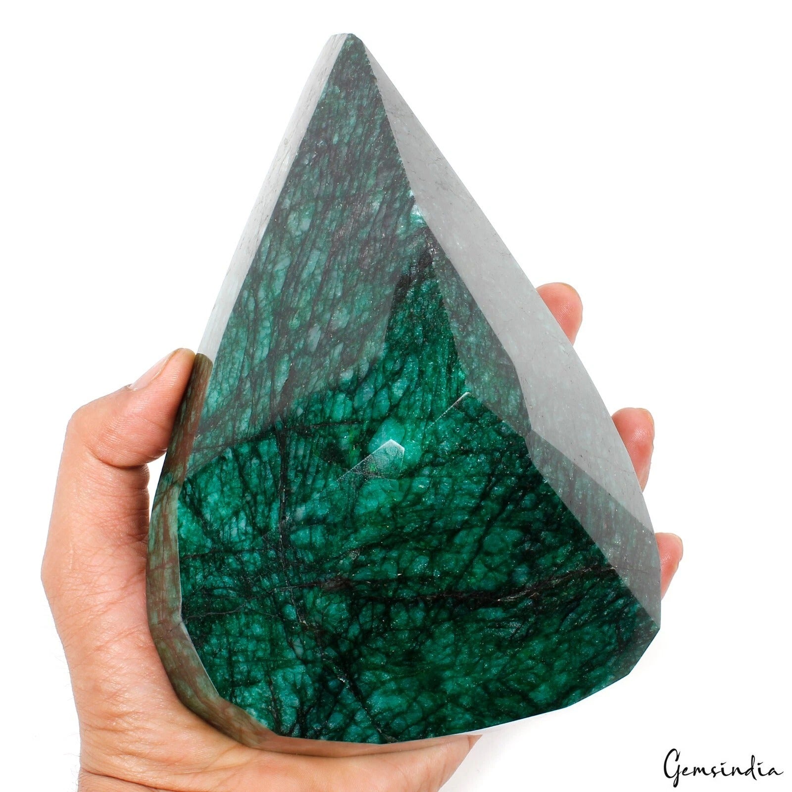 Emerald Loose Gemstone, Color Enhanced, Green — 7.25x5x3 Inch, 10100 Ct (2.02 Kg), Brazil