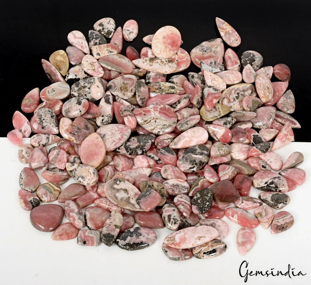 3000 Ct/200 Pc Natural Untreated Pink Rhodochrosite Mix Cab Loose Wholesale Gems
