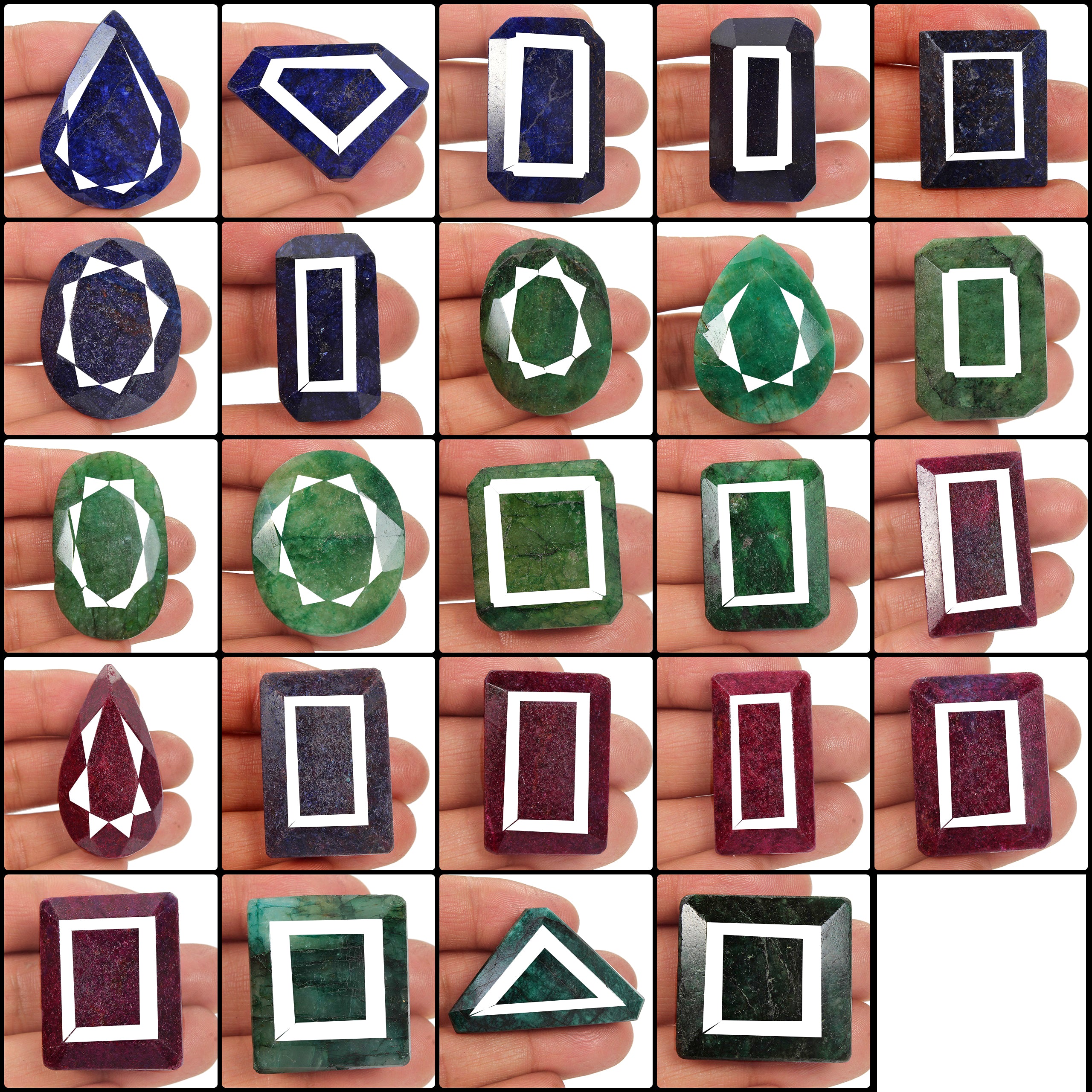 Ruby Lot, Loose Gemstone, Color Enhanced — 24 Pieces, 25mm to 49mm, 3400 Ct, Brazil