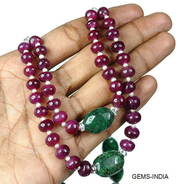 Ruby Necklace, Red — 7mm to 18mm, 540 Ct, India