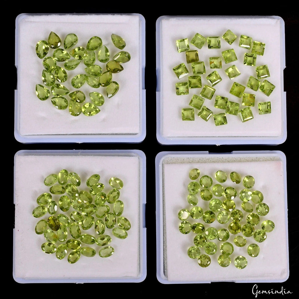 80 Ct/135 Pcs Natural Untreated Green Peridot Assorted Cut 4Lot Gems For Jewelry