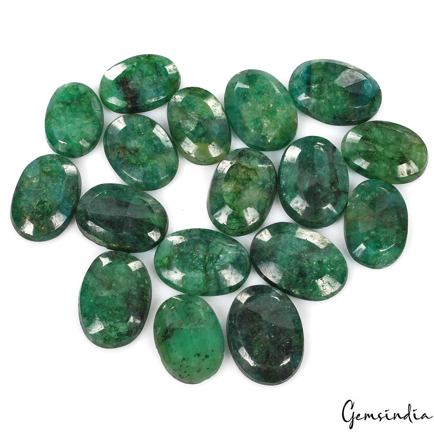 1000 Cts/17 Pcs Natural Brazilian Bottle Green Emerald Oval Cut Wholesale Gems