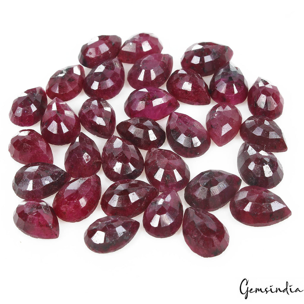 Ruby Lot, Loose Gemstone, Color Enhanced, Red — 31 Pieces, 11mm to 13mm, 180 Ct, Madagascar