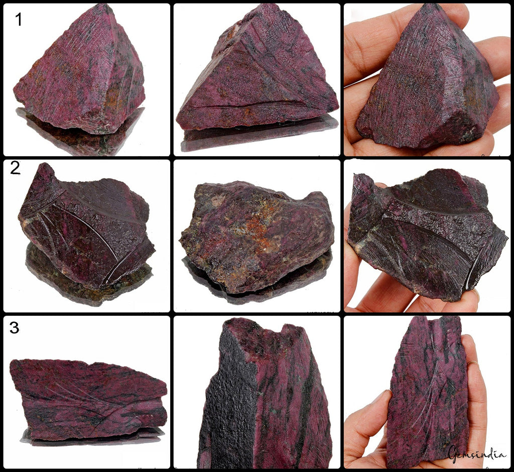 Certified 1600 Ct/4Pcs Natural Untreated Red Ruby Raw Uncut Rough Wholesale Gems