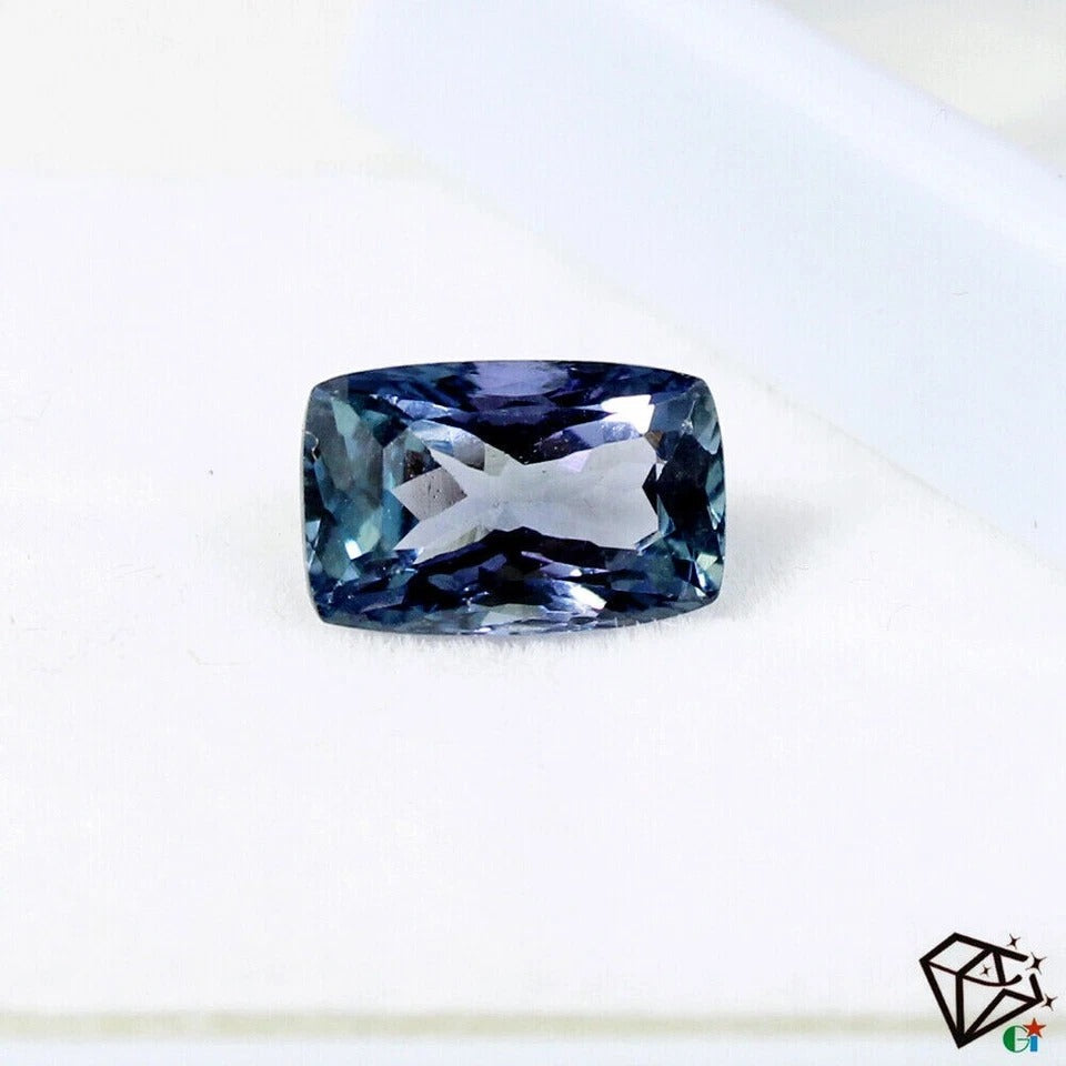AAA 3.90 Cts Certified Natural Tanzanite Cushion Cut Vibrant Blue Loose Gemstone