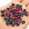 138.70 Ct/40 Pcs Natural Ruby & Sapphire Oval Cut Loose Gems For Jewelry 7-10mm