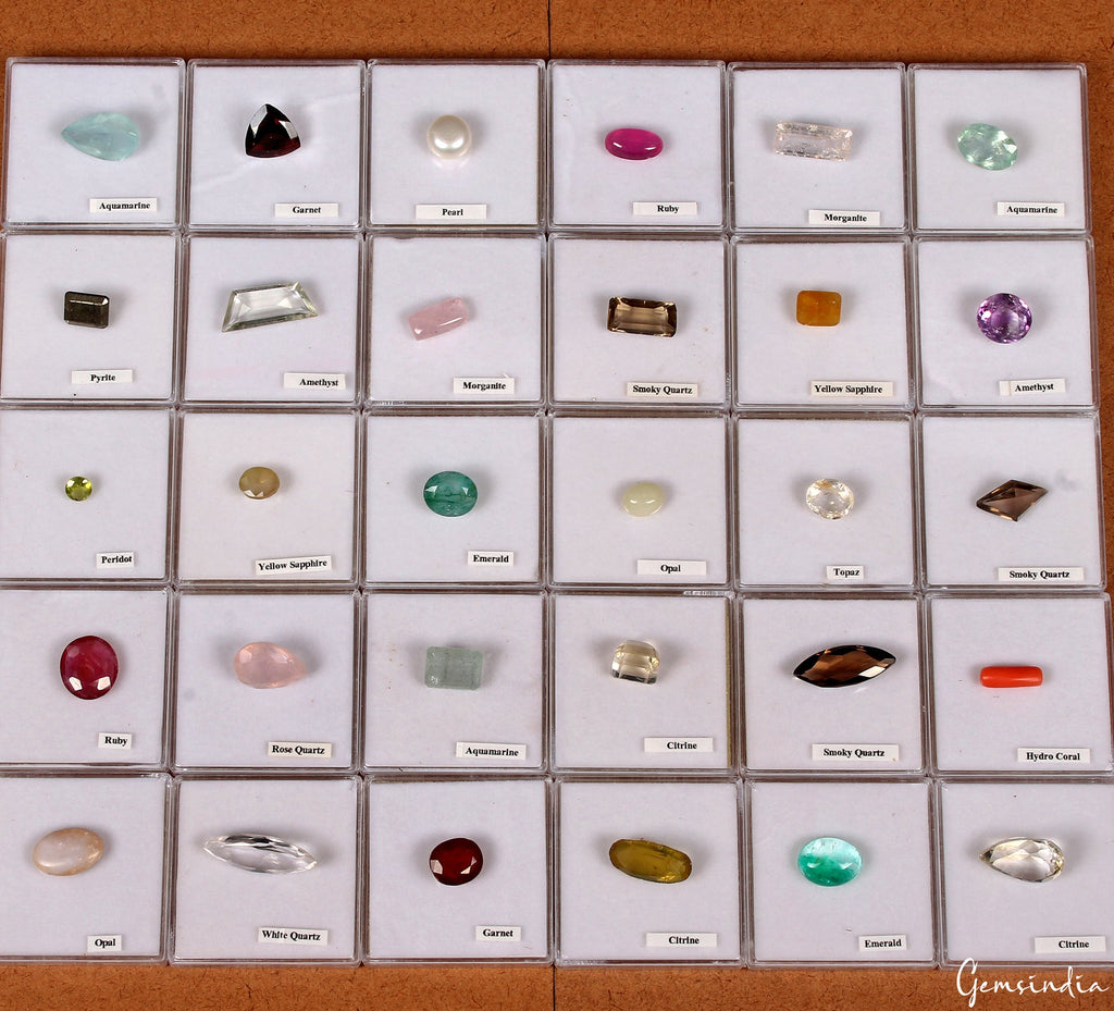 30 Pcs Estate Genuine Semi Precious Loose Mix Cut Jewelry Gemstones Collection g