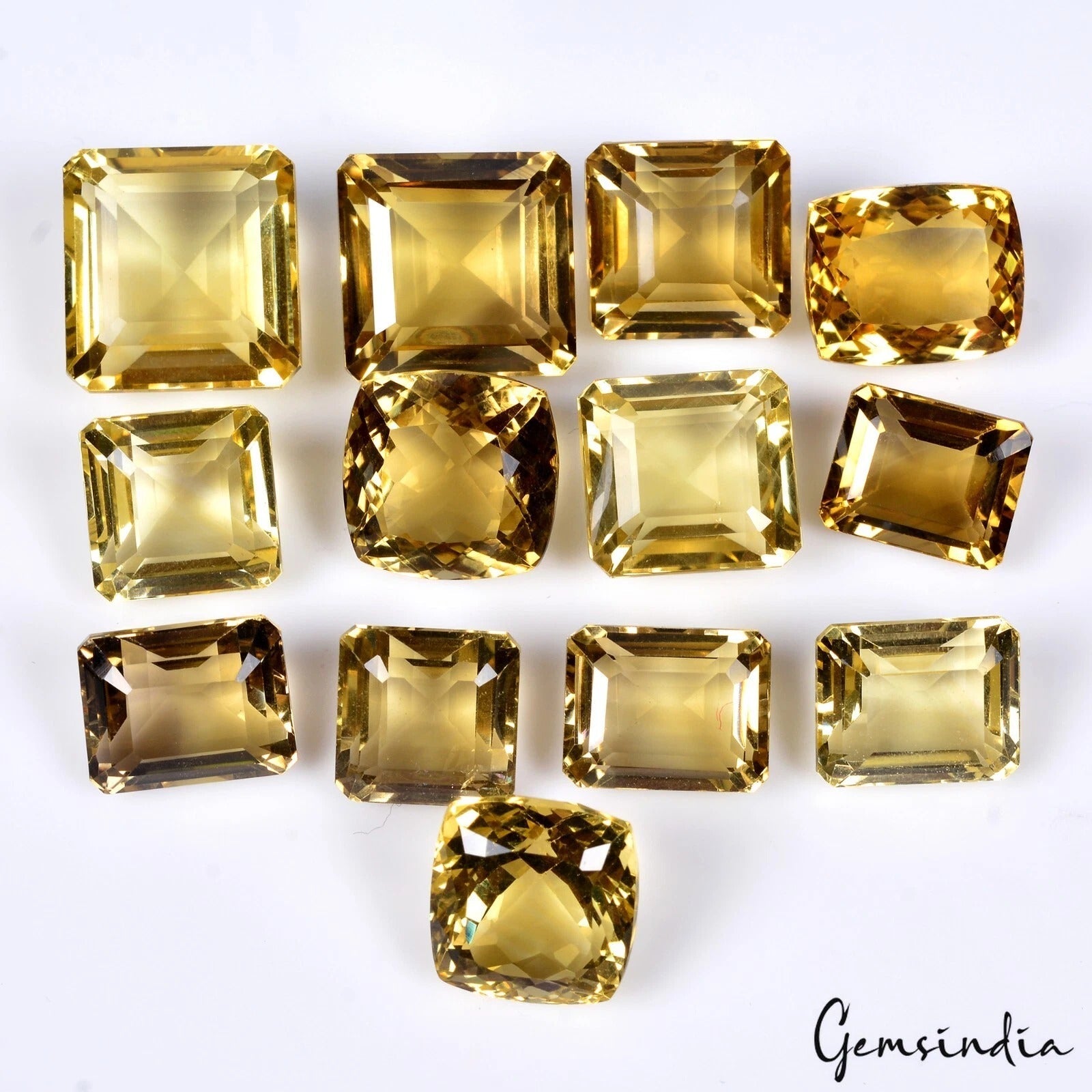 AAA Genuine Natural Golden Yellow Citrine Loose Gemstone faceted Mix Cut ~193 Ct