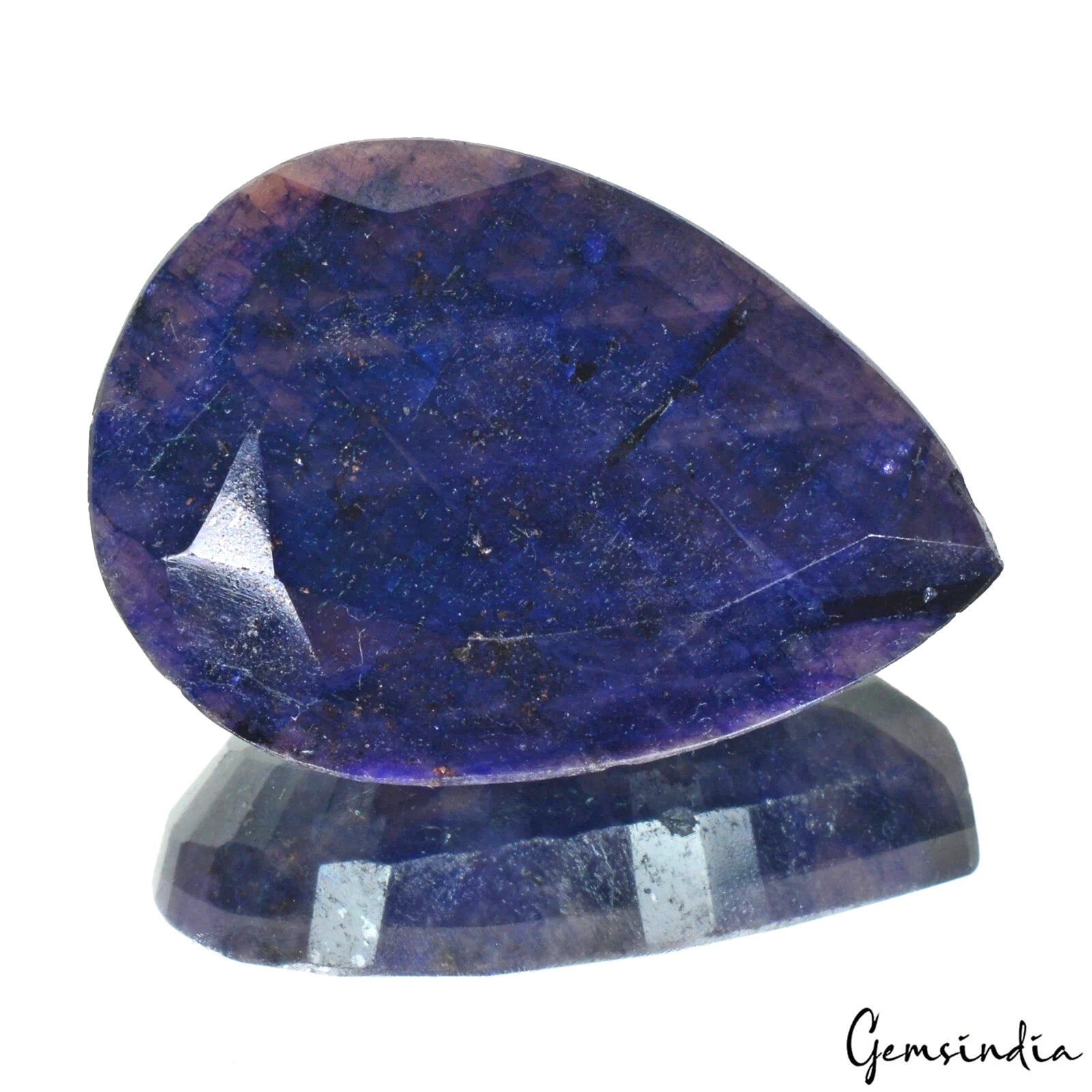 Certified 365 Cts Natural African Dark Blue Sapphire Pear Faceted Cut Loose Gem