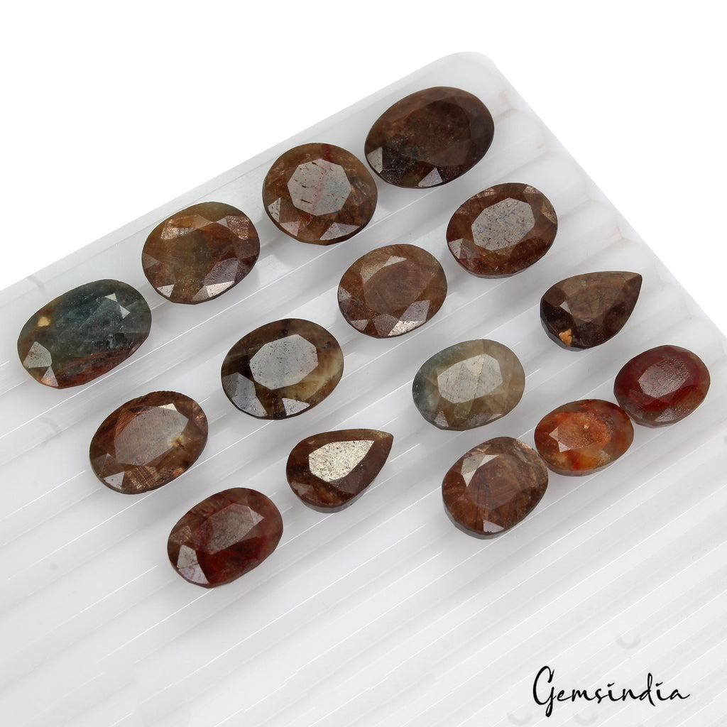 200.00 Ct Natural Untreated Brown Sapphire Mix Faceted Ring Size Loose Gems Lot