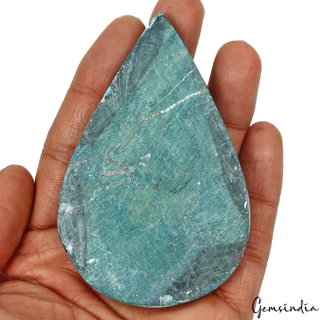 400 Ct Natural Blue Spiderweb USA Arizona Turquoise Pear Cab Loose Huge Gemstone