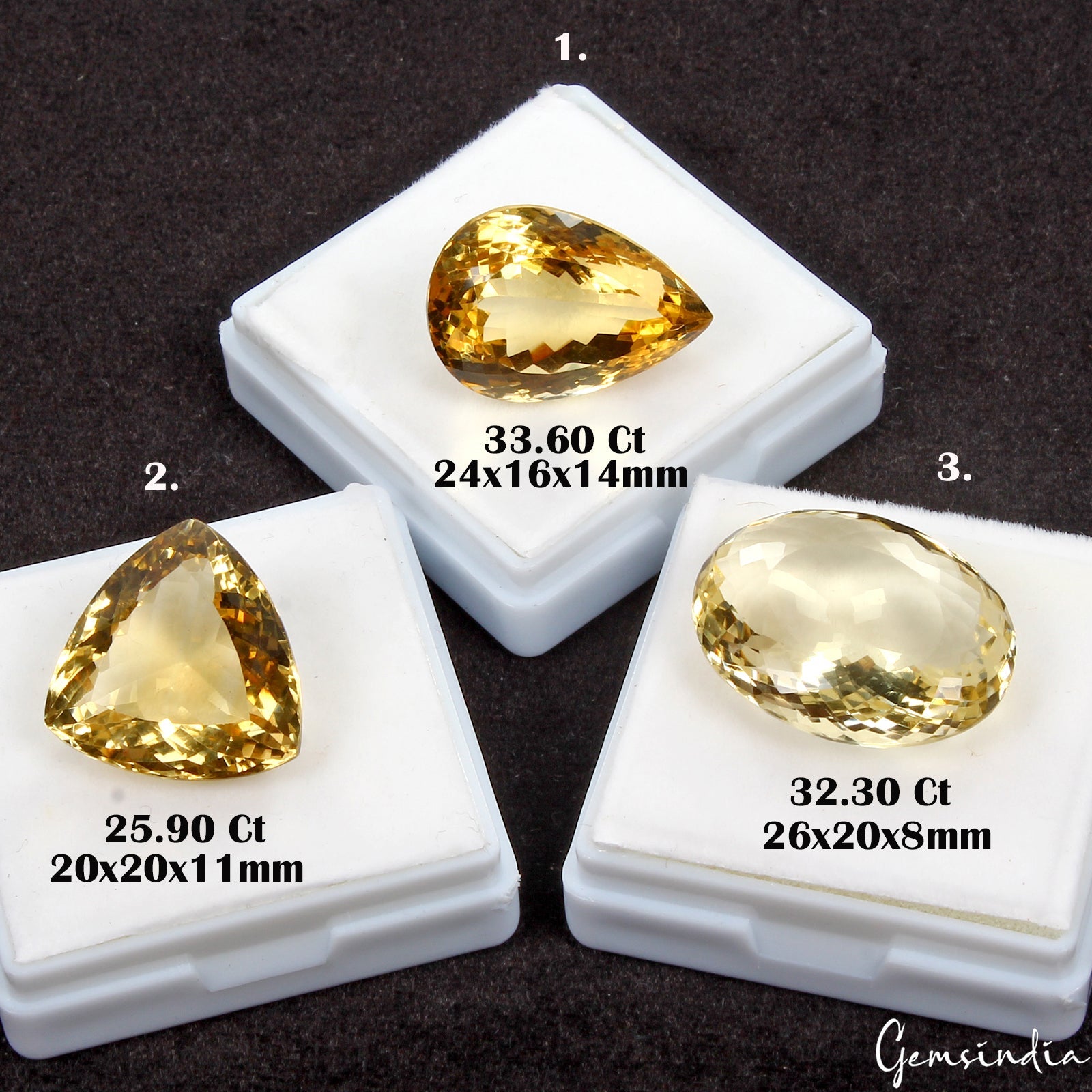 91.80 Ct Natural Yellow Citrine Mix Cut Loose AAA Grade Eye Clean Gemstones~3 Pc
