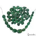 420 Cts/48 Pcs Natural Brazilian Dark Green Emerald Oval Carved Drill Gems Beads