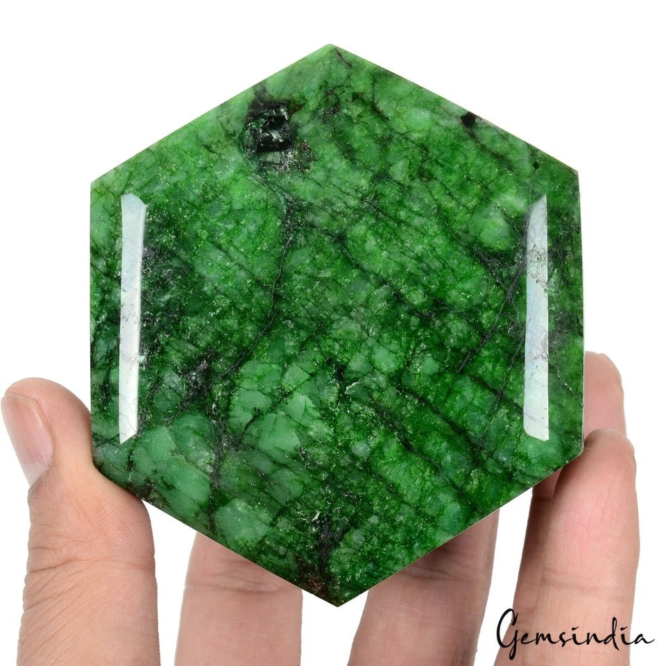 4200 Ct. Natural Nice Green Emerald Huge Size Hexagon Cut Museum Size Gemstone