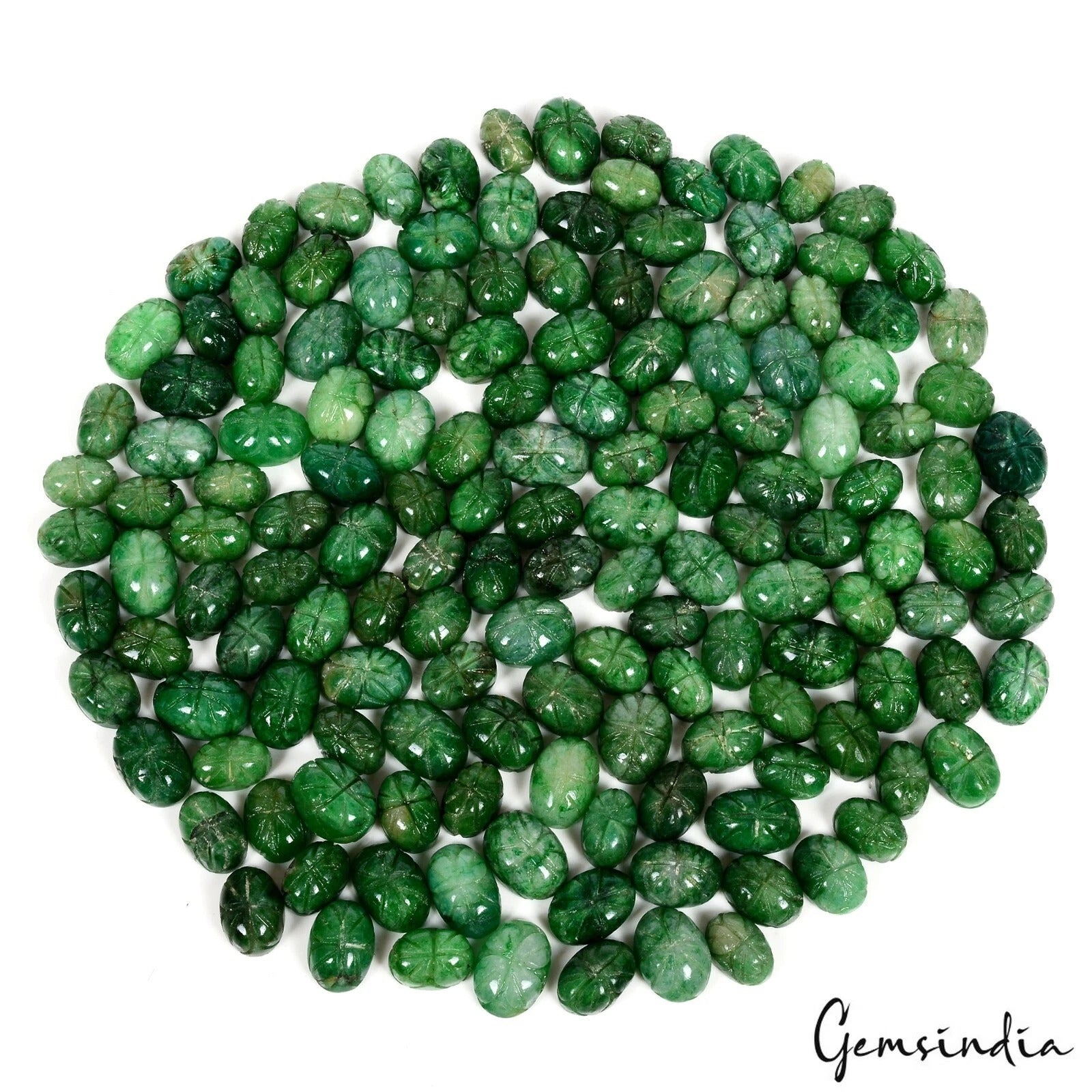 Emerald Lot, Loose Gemstone, Green — 151 Pieces, 12mm to 17mm, 1200 Ct
