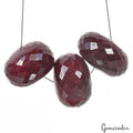 790 Cts/3 Pcs Natural African Red Ruby Round Faceted Drilled Bead Loose Gems Lot