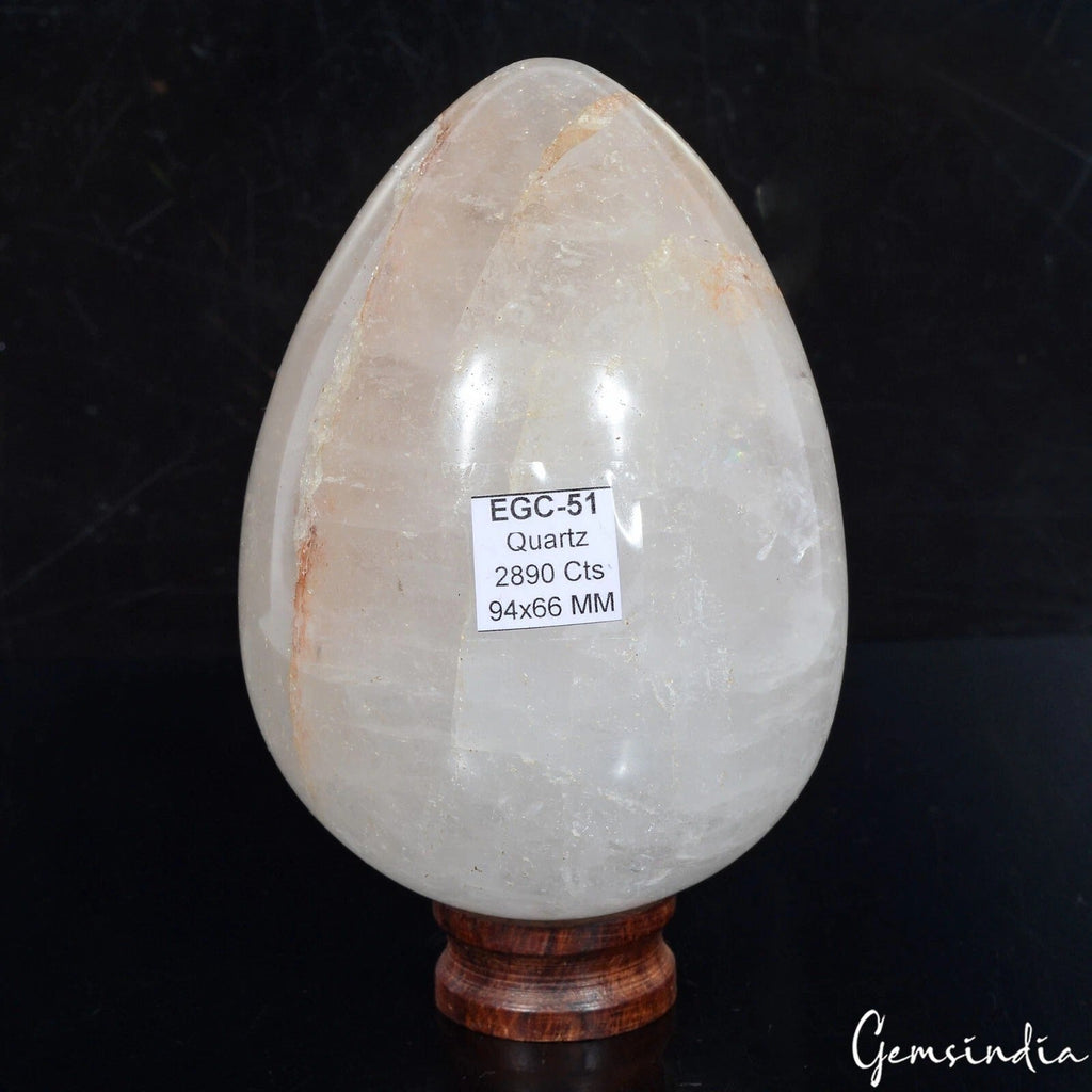 2890Ct Natural Untreated White Quartz Crystal Healing Mineral Egg Shape Huge Gem