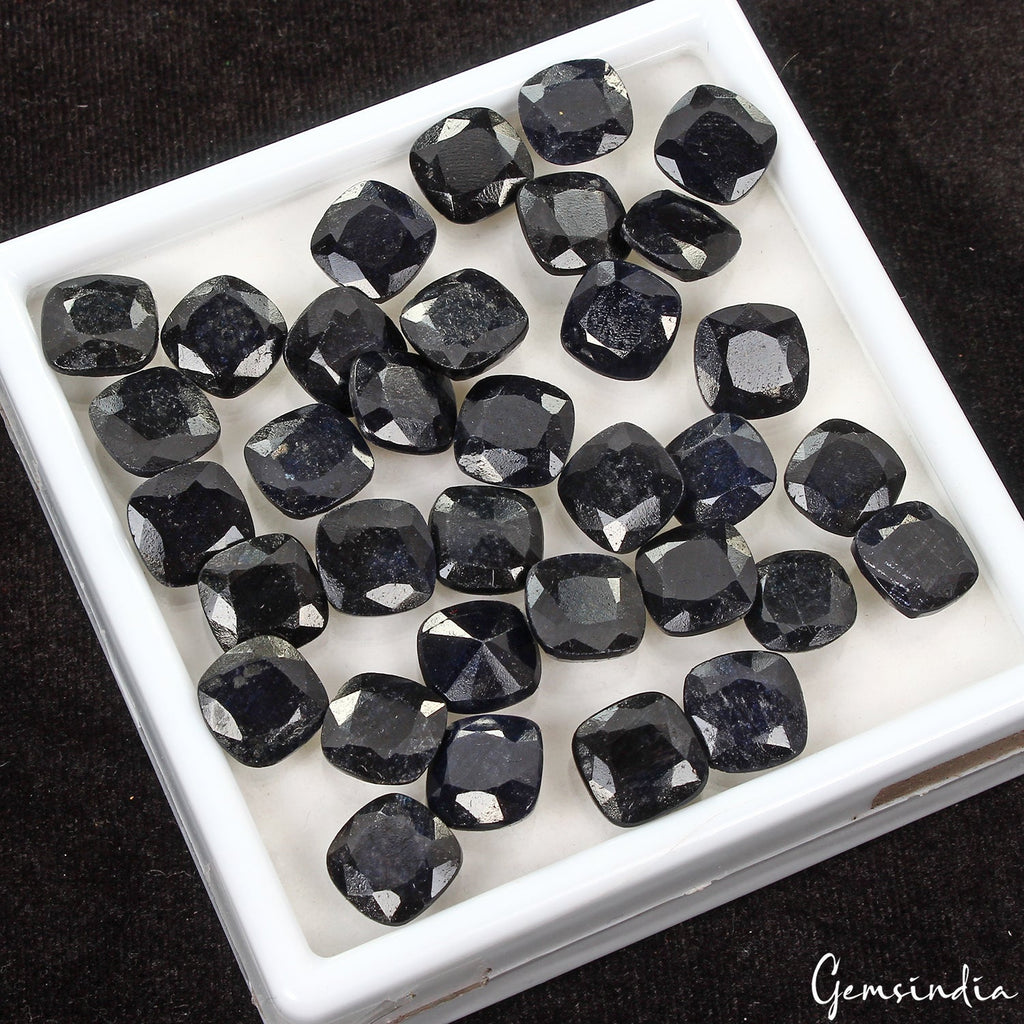 261.20 Cts/34 Pcs Natural Blue Sapphire 11-12mm Cushion Cut Loose Gemstones Lot