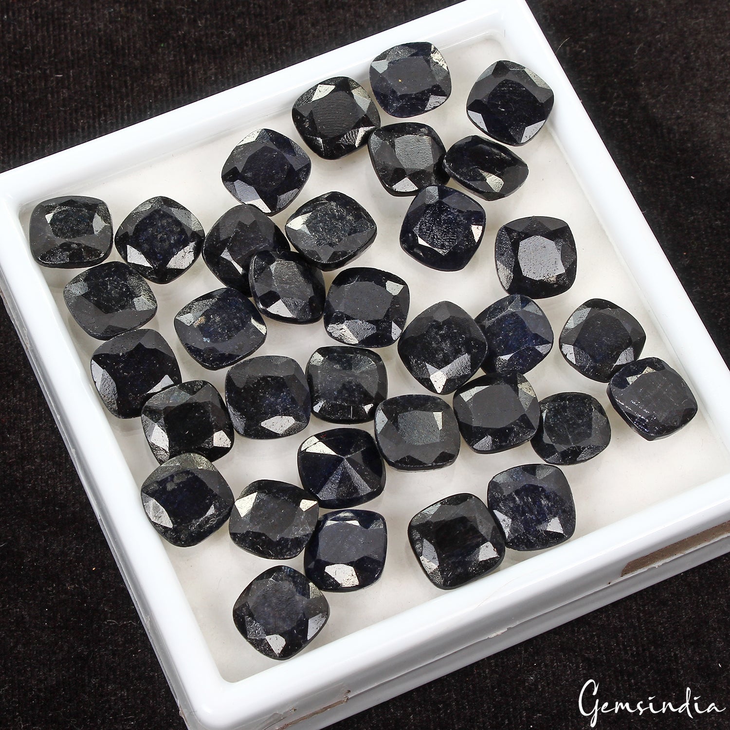 261.20 Cts/34 Pcs Natural Blue Sapphire 11-12mm Cushion Cut Loose Gemstones Lot